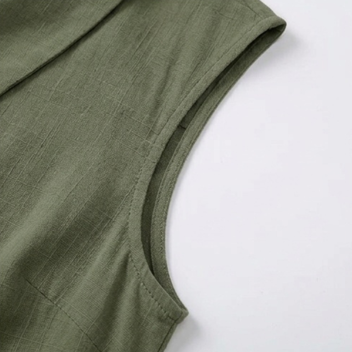Linora | Women's Sleeveless V-Neck Top with Buttons