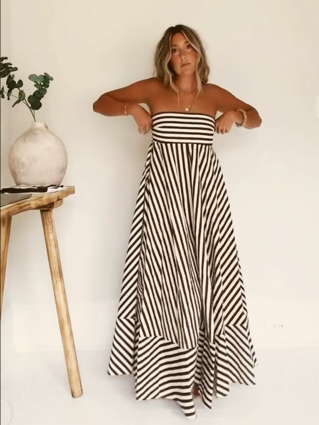 Margaux | Women's Striped Maxi Dress