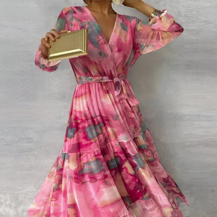 Kaelis | Chic Pleated Maxi Dress for Summer Elegance