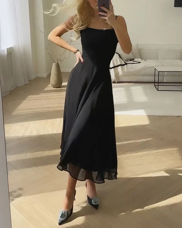 Women's Sleeveless Square Neck Maxi Dress