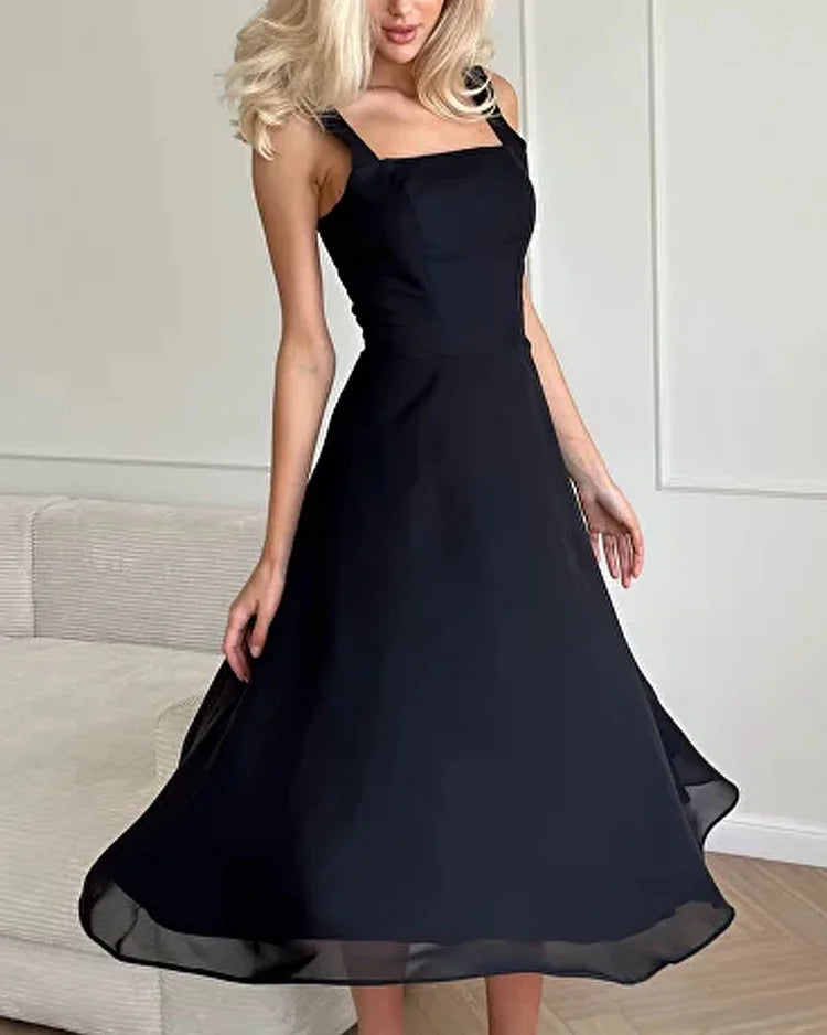 Women's Sleeveless Square Neck Maxi Dress
