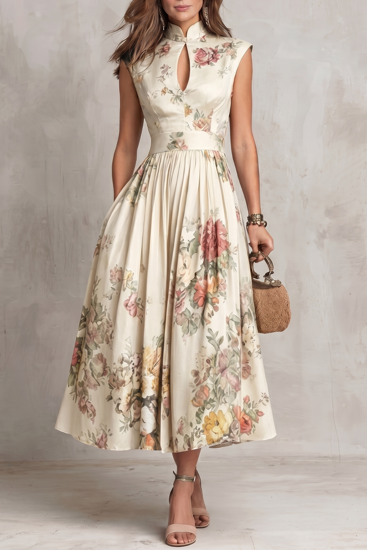 Noirelle | Women's Sleeveless Floral Midi Dress