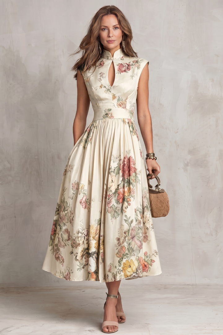 Noirelle | Women's Sleeveless Floral Midi Dress