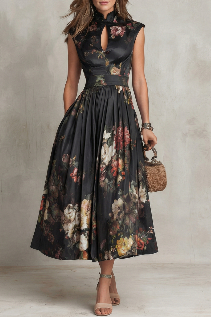 Noirelle | Women's Sleeveless Floral Midi Dress
