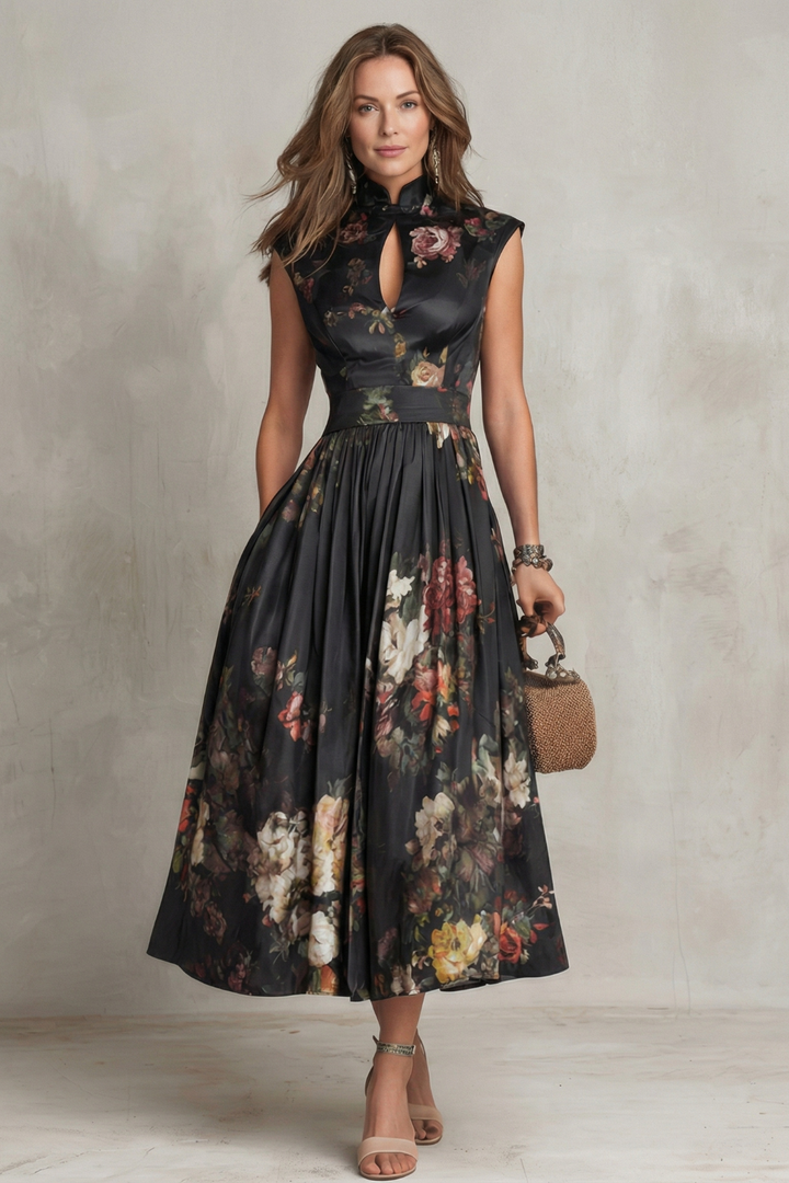 Noirelle | Women's Sleeveless Floral Midi Dress
