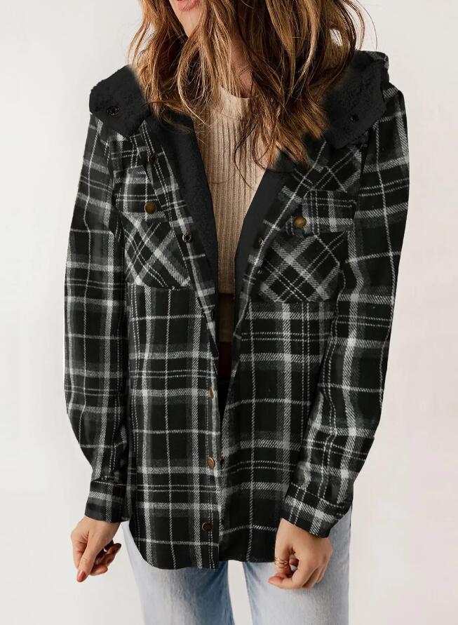 AMELIA™ - Women's Hooded Plaid Flannel Jacket for Fall and Winter