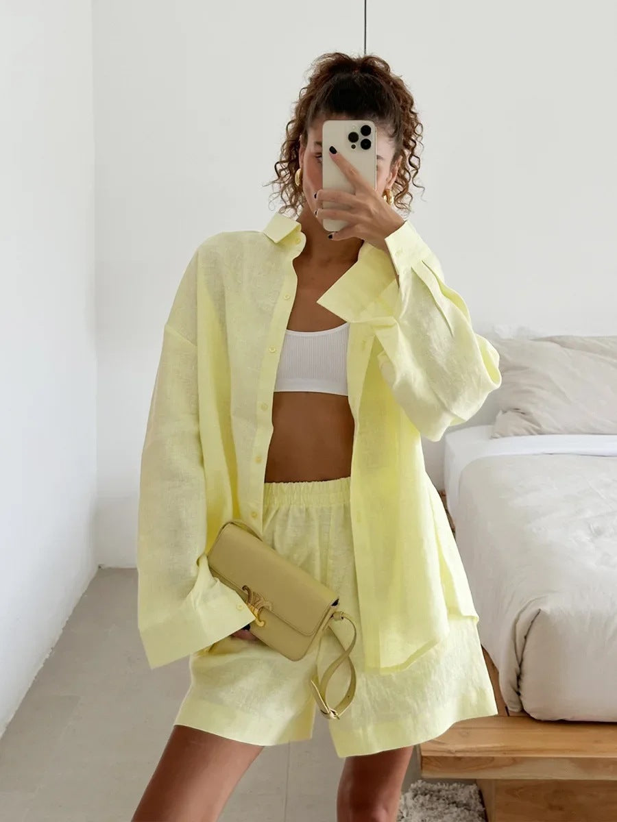 Women's Set with Buttons and Long Sleeves