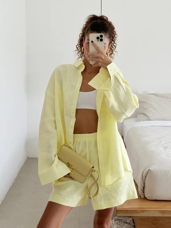 Women's Set with Buttons and Long Sleeves