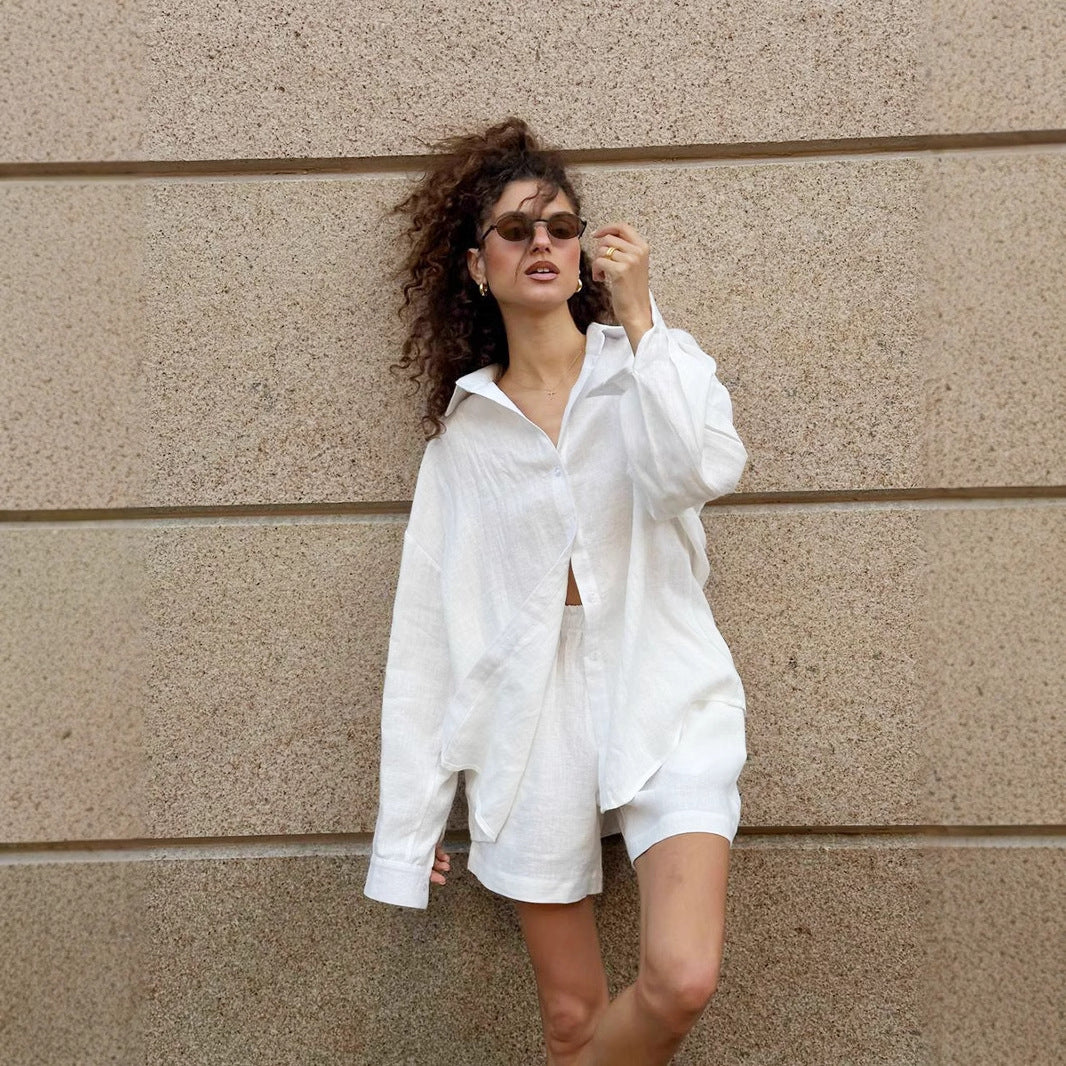Women's Set with Buttons and Long Sleeves