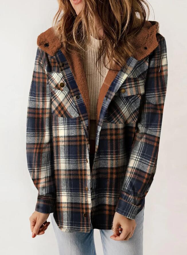 AMELIA™ - Women's Hooded Plaid Flannel Jacket for Fall and Winter