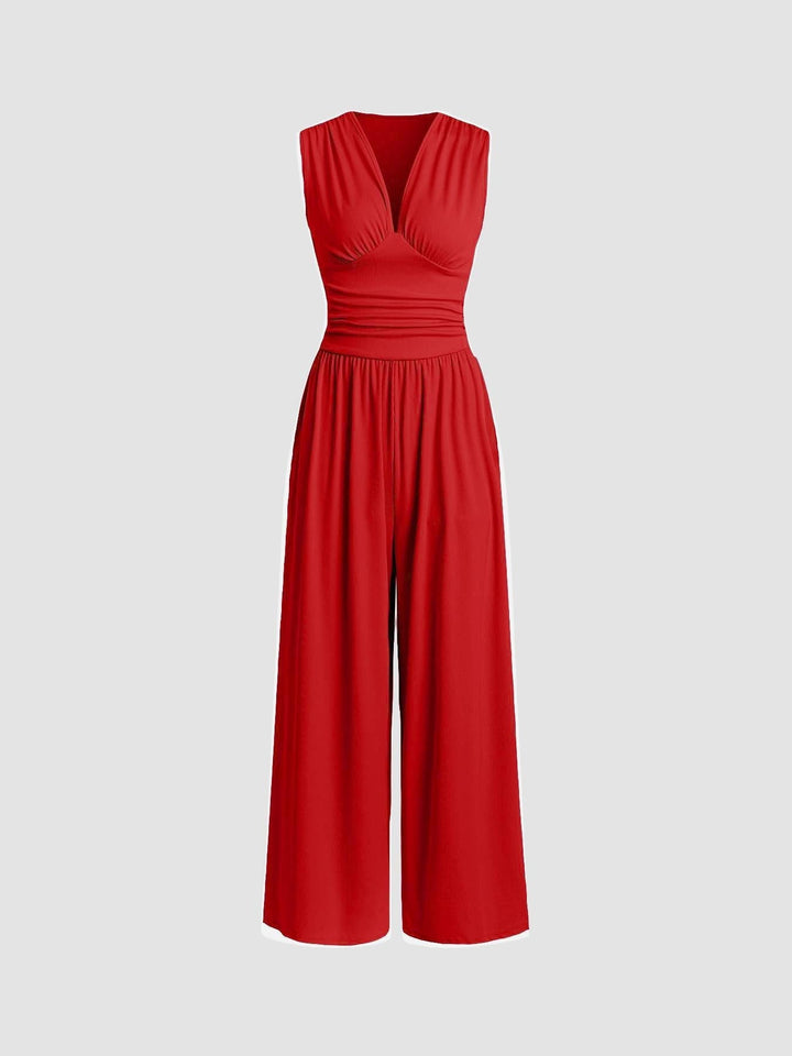 Charity™ - Chic Sleeveless Wide-Leg Jumpsuit