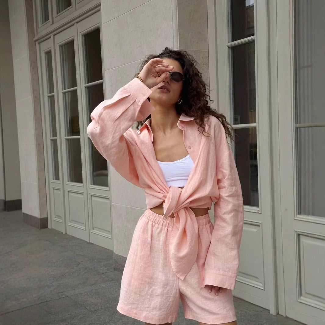 Women's Set with Buttons and Long Sleeves