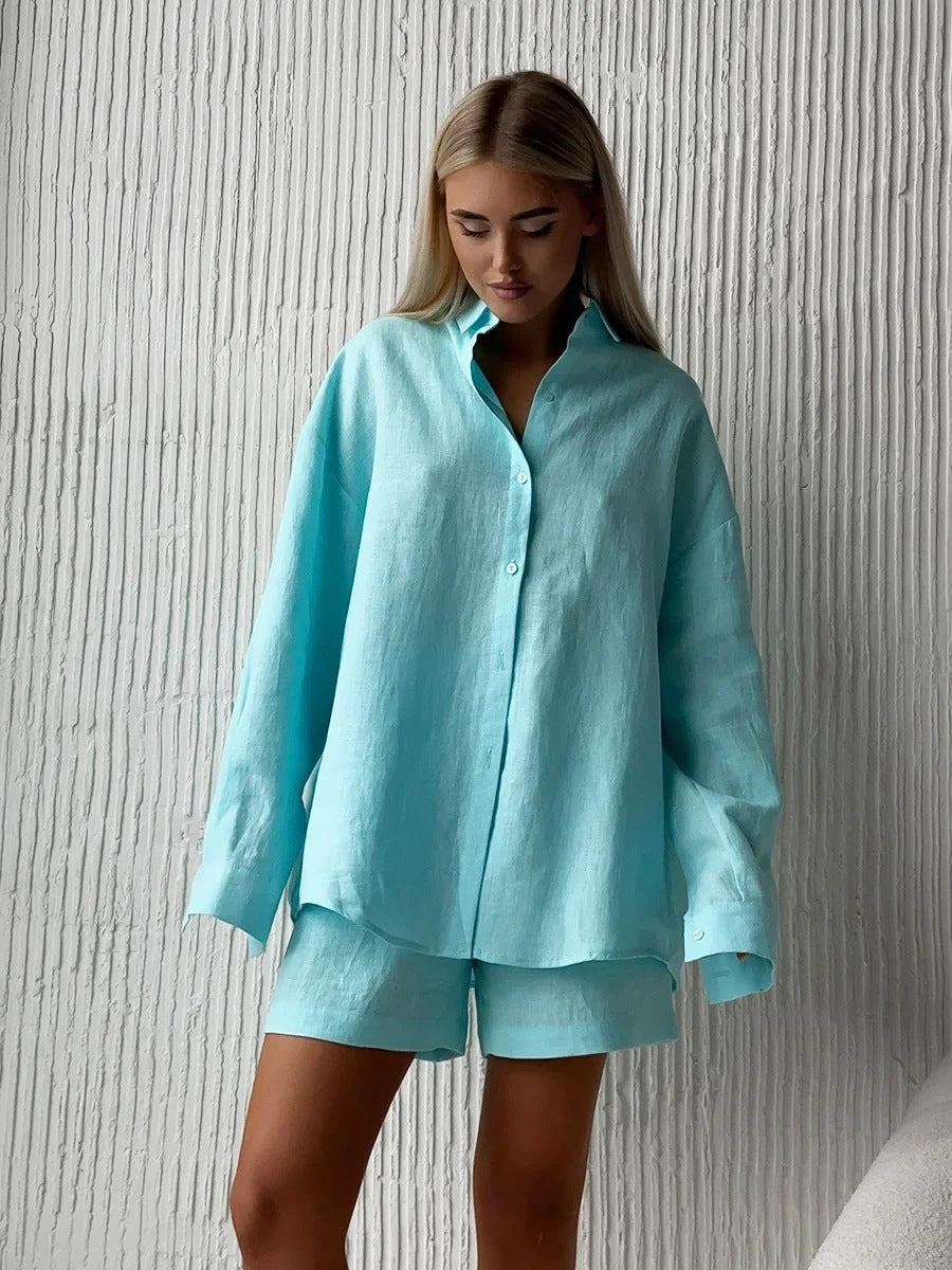 Women's Set with Buttons and Long Sleeves