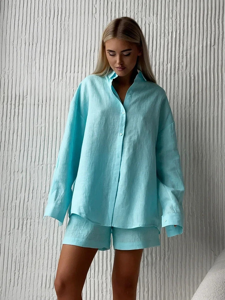 Women's Set with Buttons and Long Sleeves