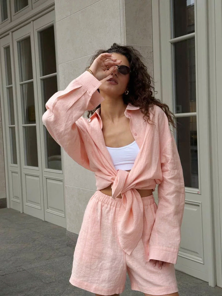 Women's Set with Buttons and Long Sleeves