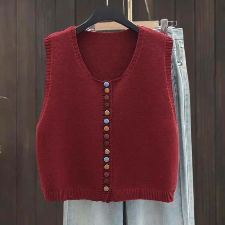 THE MARIBEL | COLOUR-BUTTON KNIT VEST