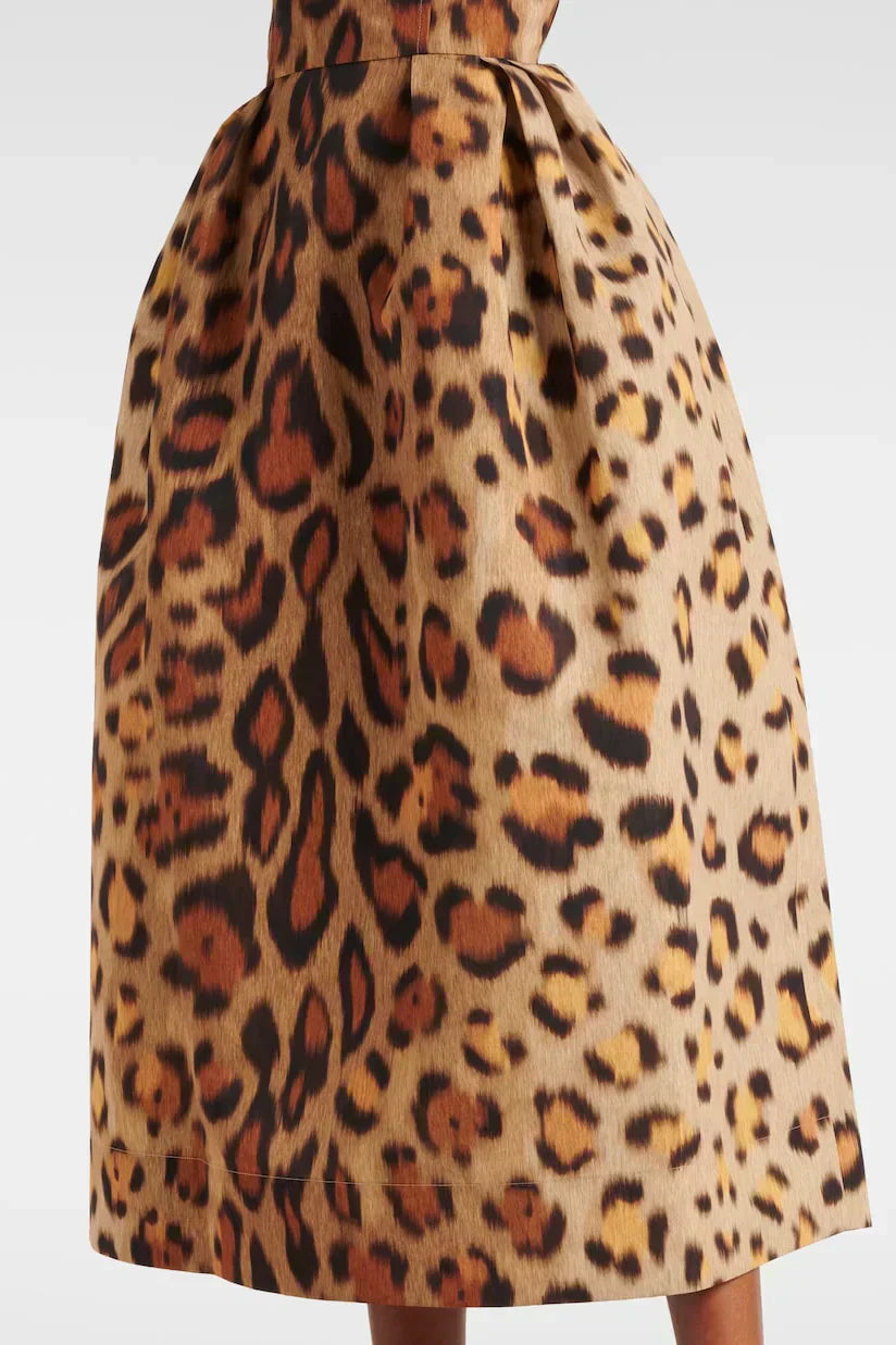 Tiana | Women's Leopard Print Midi Dress