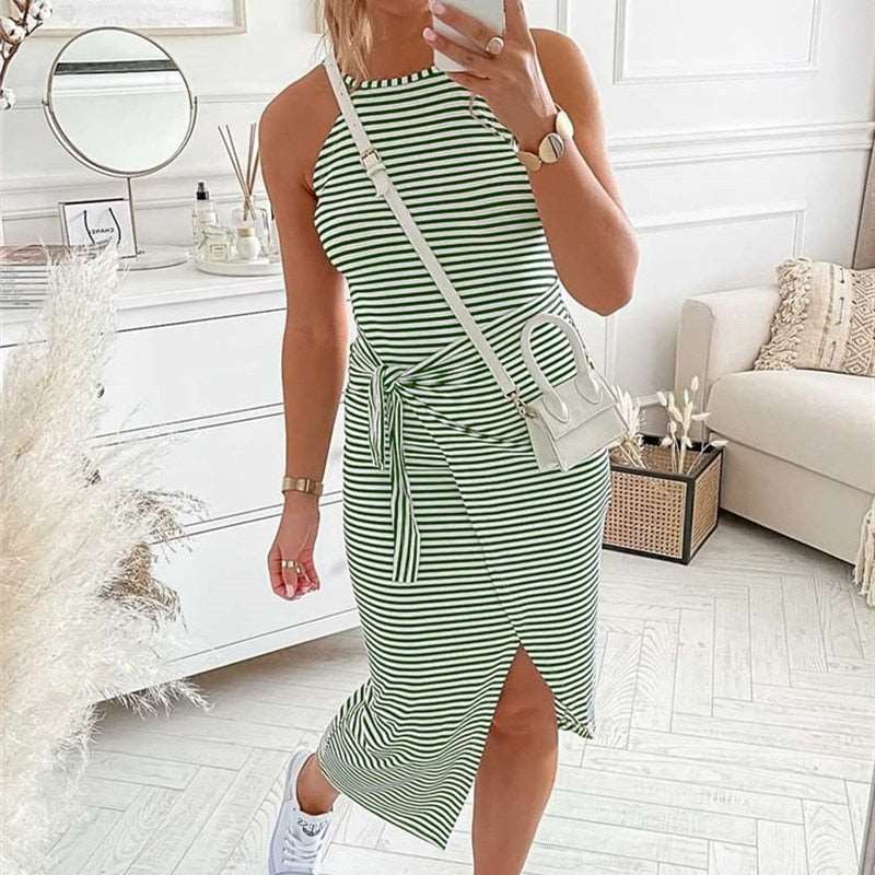 Bénanique™️ Striped Midi Dress - Casual Style
