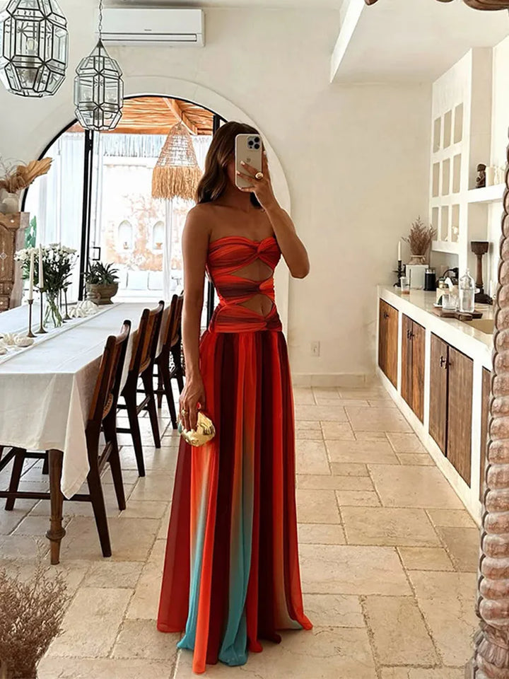 Solaria Flowy Open-Back Maxi Dress