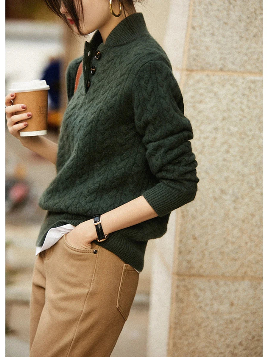 Arden Sweater with Button Front