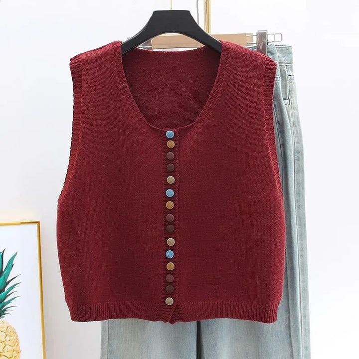 THE MARIBEL | COLOUR-BUTTON KNIT VEST