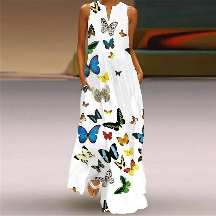 Aurelia™ A-Line Dress with Floral Butterfly Design