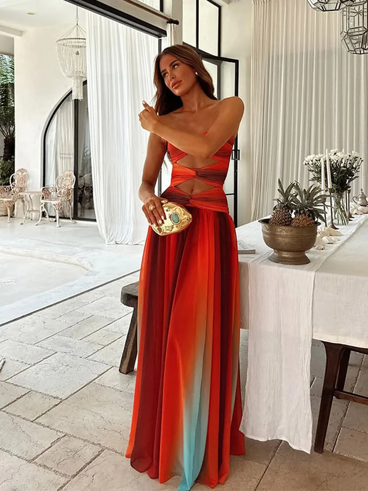 Solaria Flowy Open-Back Maxi Dress