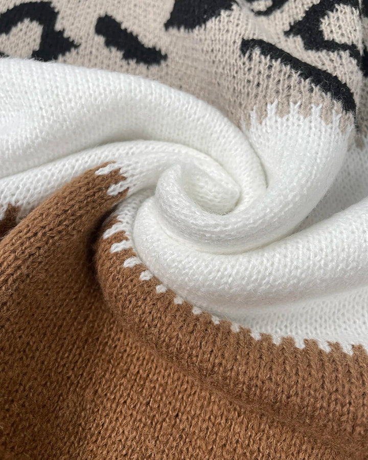 Zoe - Colour Block Leopard Jumper