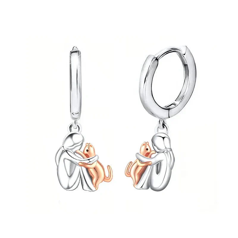 Lily™ Cat Icon Earrings with Round Closure