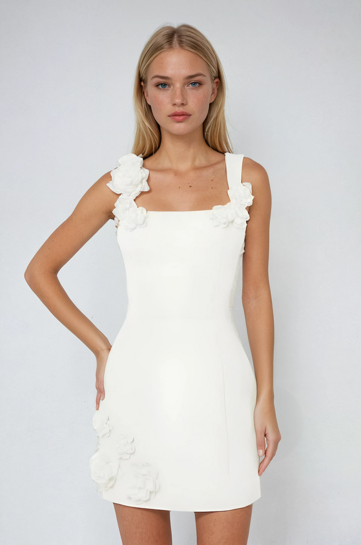 Women's Square Neck Sleeveless Mini Dress
