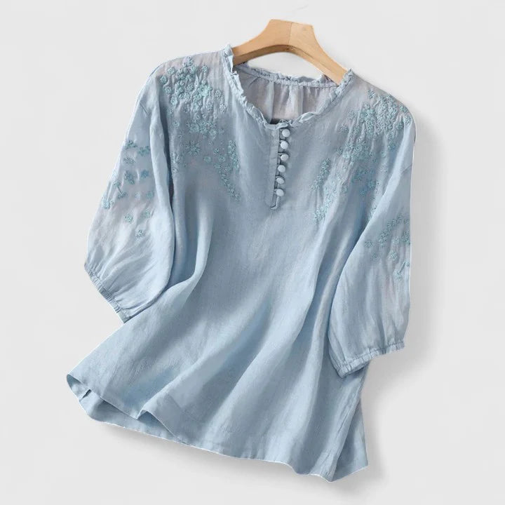Victoria™ - Elegant Button-Front Blouse