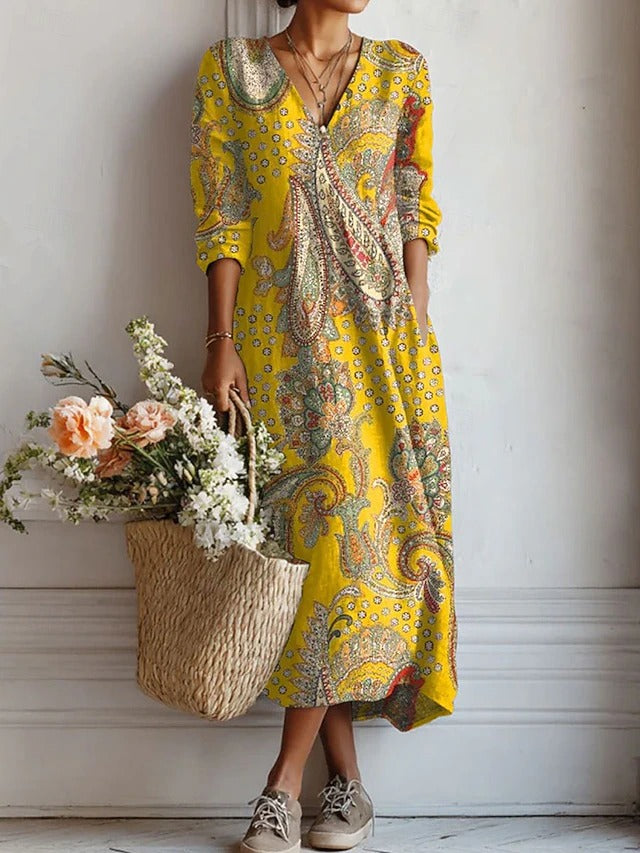 Eva | Women's Everyday Comfort Midi Dress with Pockets