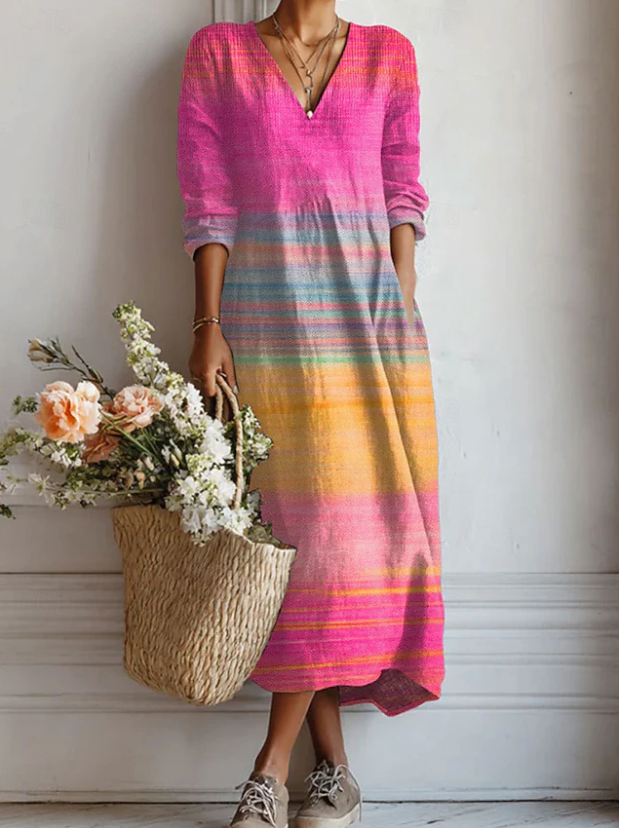 Marit | Women's Everyday Comfort Midi Dress with Pockets