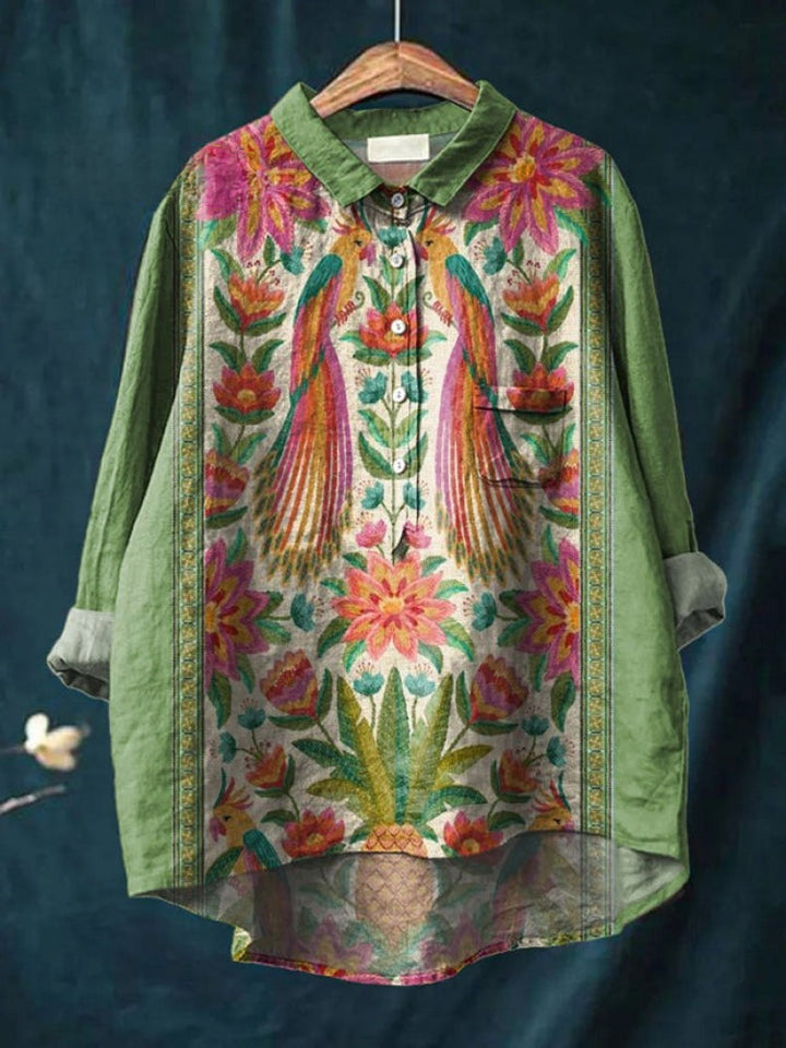 Tiziana – Patterned Linen Shirt