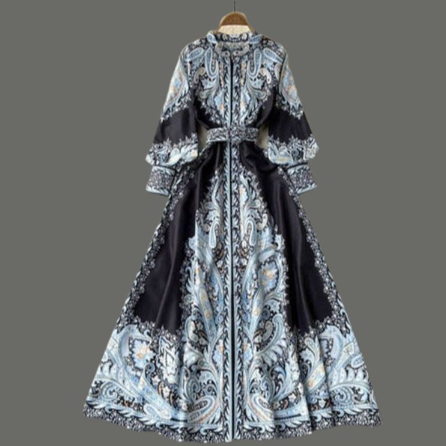 Floral A-Line Dress with Belt