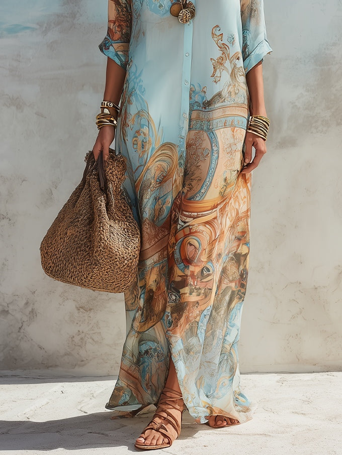 GLORIA | Chic Paisley Maxi Dress
