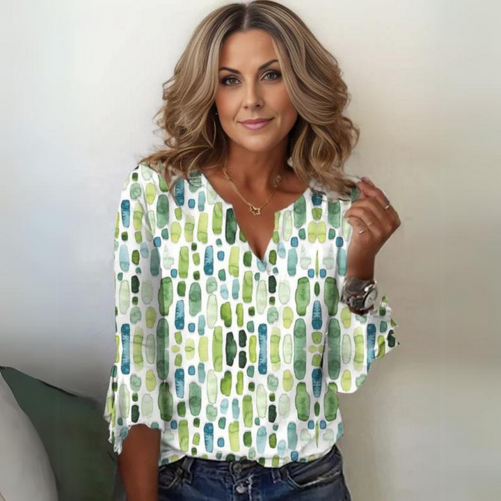 Julia™ - Geometric Printed Loose Blouse