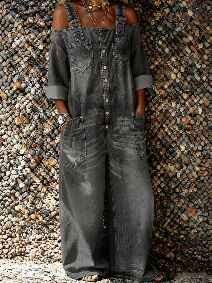 Bo | Denim Overall Jumpsuit with Shoulder Straps