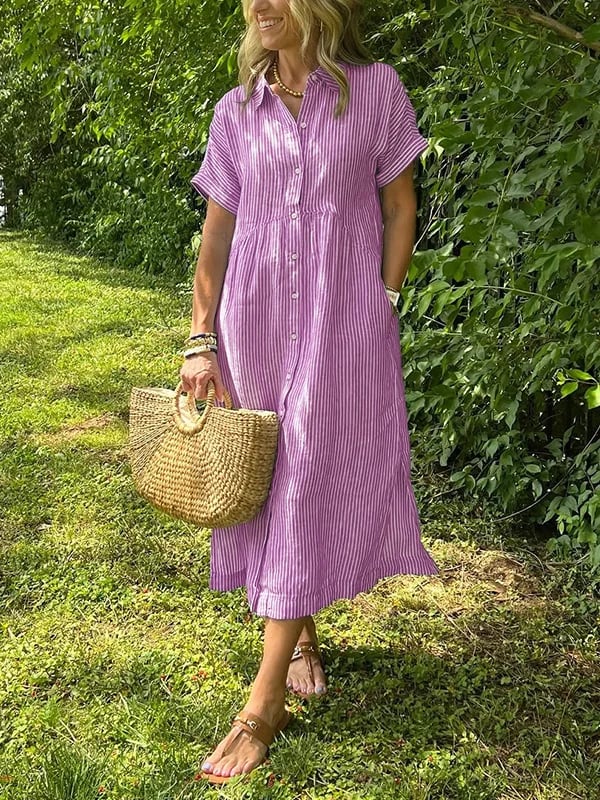 Gwen™ - Striped Shirt Dress