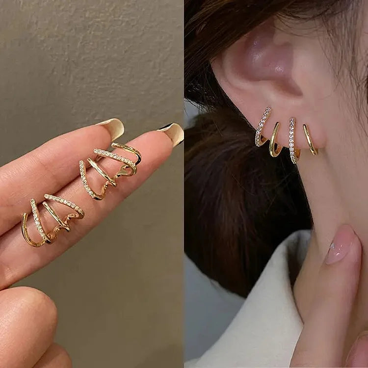 Zirconia-Studded Claw Earrings