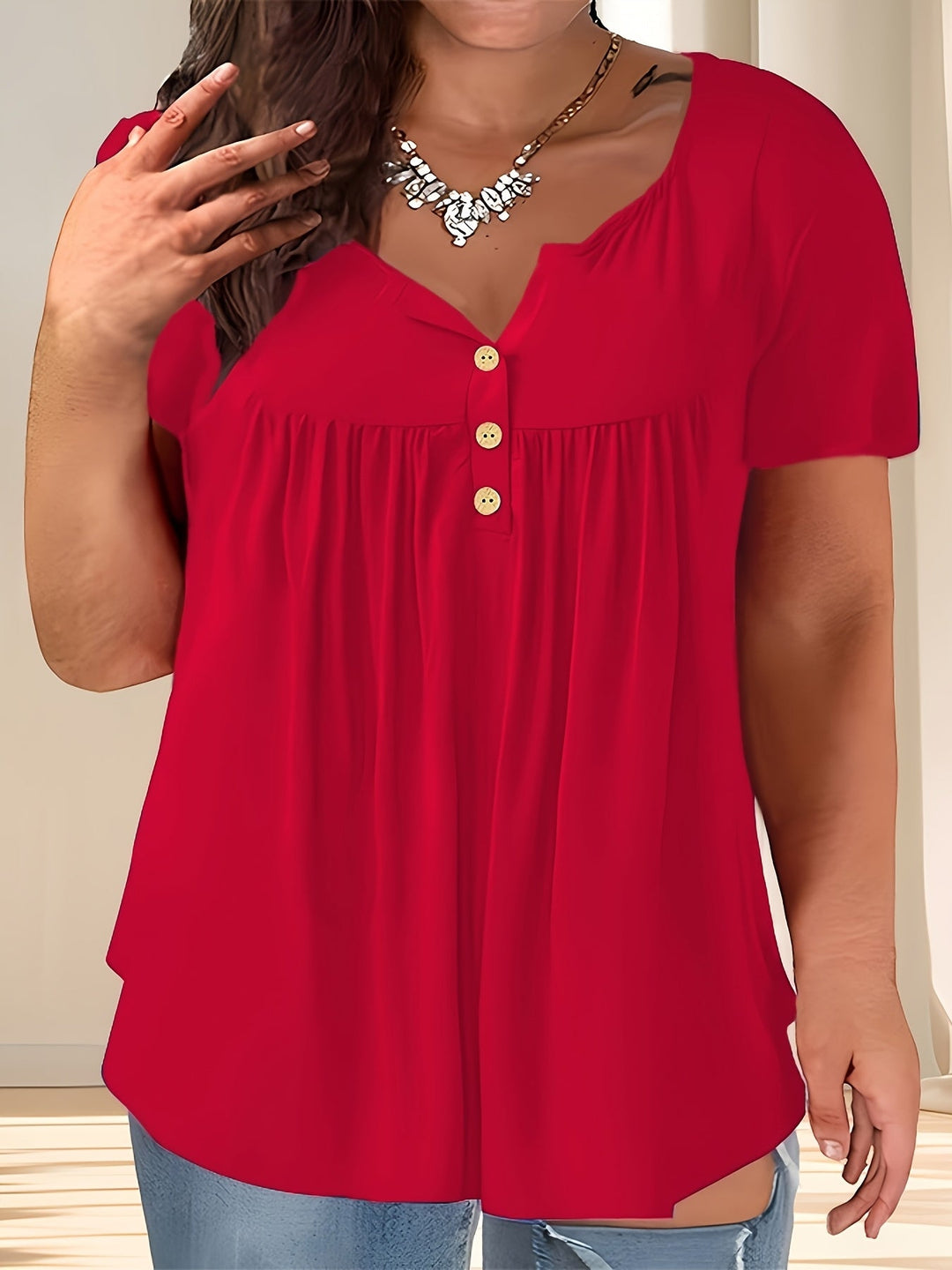 Zoey™ - Stylish Plus Size Pleated Blouse