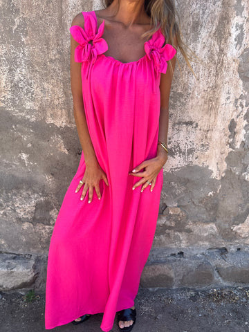 Stacey™ - Floral Dress with U-shaped Neckline