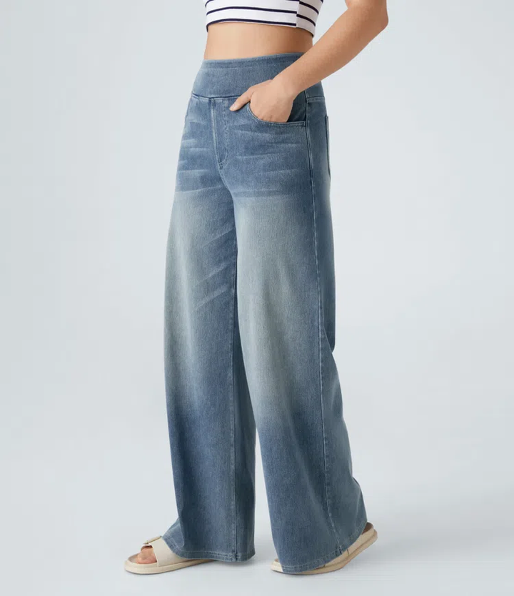 Quinn™ - High Waisted Wide Leg Jeans