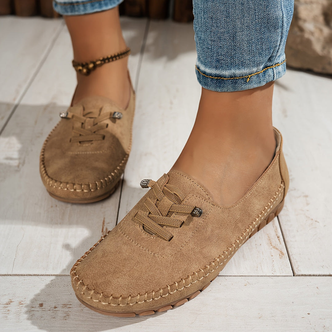 Orthelia | Women's Lightweight Lace-Up Supportive Cushioned Moccasins for Sensitive Feet
