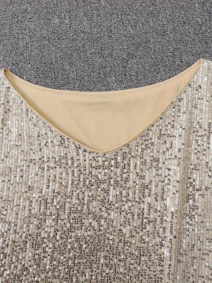 Contrast Sequin Party Dress