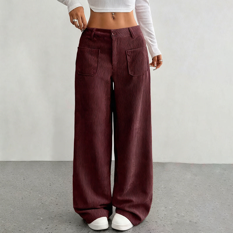 Women's Casual High-Waist Trousers – Relaxed Fit for Ultimate Comfort and Style