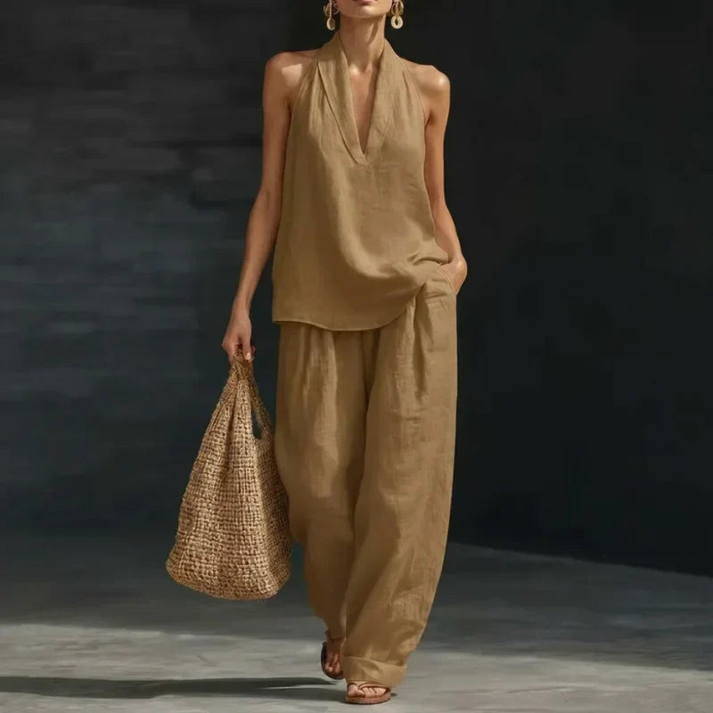 Ainhoa | Casual Tank Top and Wide-Leg Trouser Set