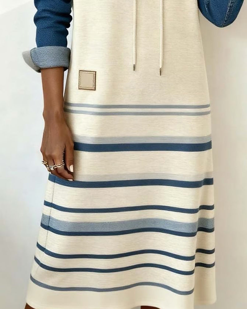 Everly™ - Striped Hooded Dress