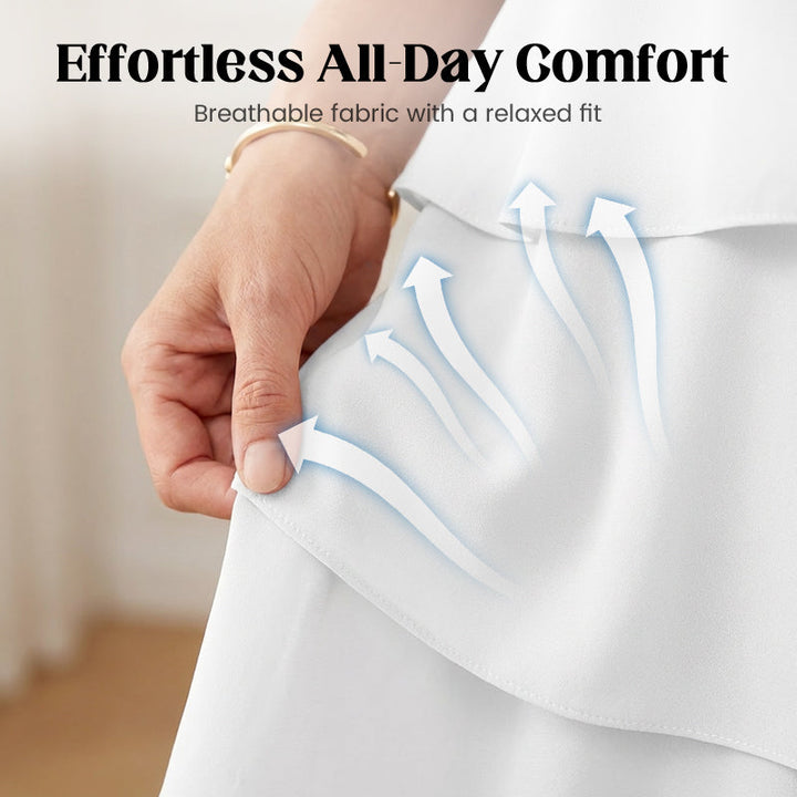 Chic Layered Dress with Puff Sleeves for Women