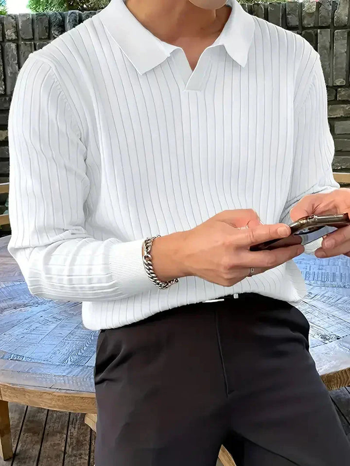 Brit & Boho™️ | Ribbed Knit Pullover Shirt